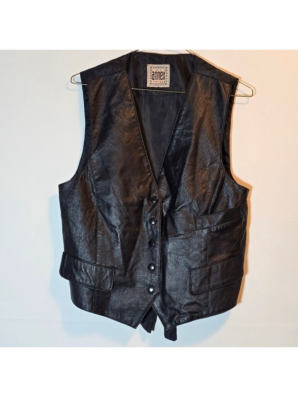 Vintage Annex leather vest color black size small